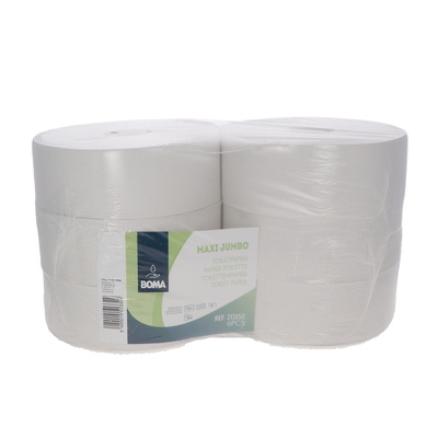 Maxi Jumbo Toiletpapier - recycled tissue - 2-laags - 360 m - WIT - 6 rollen