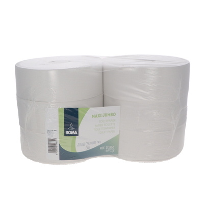 Papier toilette Maxi Jumbo - tissu recyclé - 2 plis - 360 m  - BLANC - 6 rouleaux