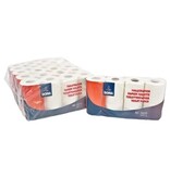 Papier toilette traditionnel - tissu pur - 3 plis - 250 coupons - gaufré - BLANC - 48 rouleaux (6x8)