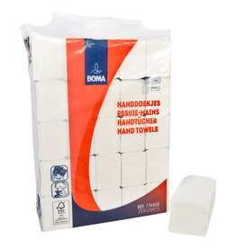Essuie-mains Multifold - tissu pur - 2 plis - 32 x 20.3 cm - BLANC - 3000 pièces (25x120)