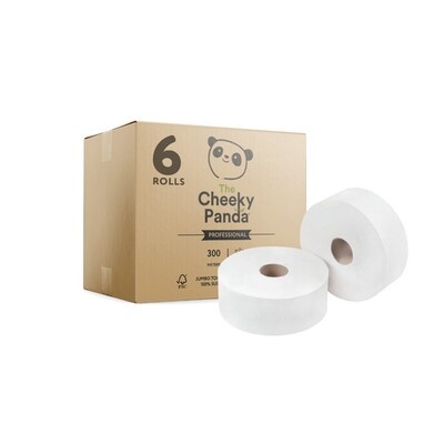 Papier hygiénique Maxi Jumbo - papier bambou - 2 plis - 300 m - BLANC - 6 rouleaux - Cheeky Panda