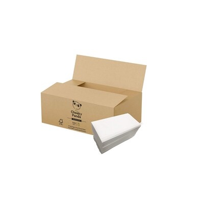 Essuie-mains Singlefold - tissu en bambou - 2 plis - 21,5 x 21,5 cm - BLANC - 3200 pièces (20 x 160) - Cheeky Panda
