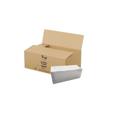 Multifold handdoekjes - bamboe tissue - 2 laags - 21.8 x 22.4 cm - WIT - 3000 stuks (15 x 200) - Cheeky Panda