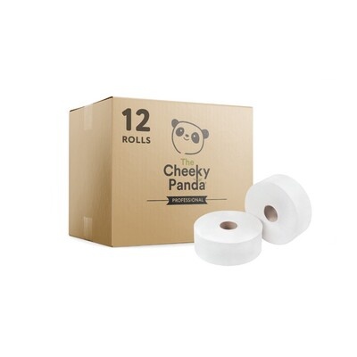 Mini Jumbo Toiletpapier - bamboe tissue - 2-laags - 150 m - WIT - 12 rollen - Cheeky Panda