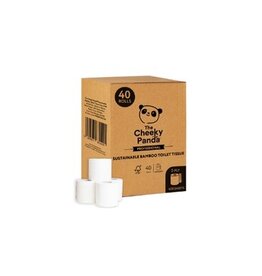 Traditioneel toiletpapier - bamboe tissue - 2-laags - 48 m - 400 vel - WIT - 40 rollen - Cheeky Panda