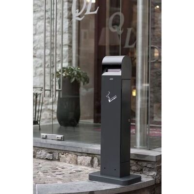Staande asbak met voet - 12,5 l - GRIJS