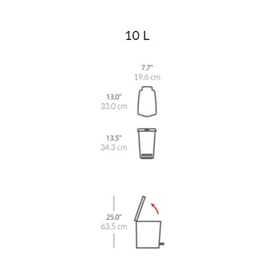 Seau à pédale - 10 l - NOIR
