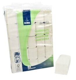 BOMA Multifold handdoekjes - recycled tissue - 2 laags - 32 x 20.6 cm - WIT - 3000 stuks (25x120)
