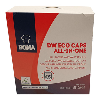 BOMA DW Eco Caps All In One capsules lave-vaisselle - 1,8 kg - 100 pièces