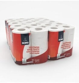 Papier toilette traditionnel - tissu pur - 2 plis - 200 coupons - gaufré - BLANC - 48 rouleaux (12x4)