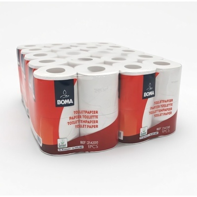 Traditioneel toiletpapier - zuiver tissue - 2-laags - 200 vel - gewafeld - WIT - 48 rollen (12x4)