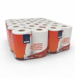 Traditioneel toiletpapier - zuiver tissue - 2-laags - 400 vel - gewafeld - WIT - 40 rollen (10x4)