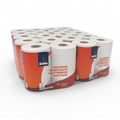 Traditioneel toiletpapier - zuiver tissue - 2-laags - 400 vel - gewafeld - WIT - 40 rollen (10x4)