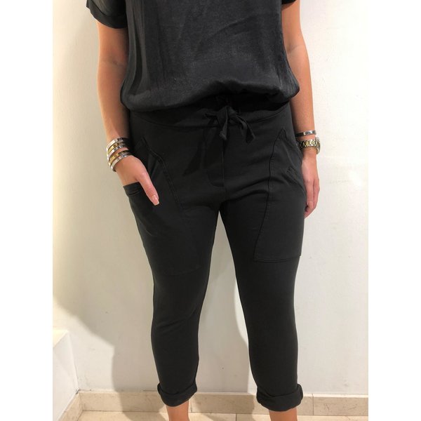 WENDY TRENDY Joggingbroek Zwart 25 met opgestikte zakken 68139D BARBARA Clothing Life Style