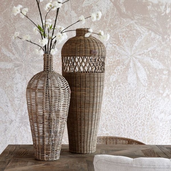 In de naam melk wit Politie Rivièra Maison Rustic Rattan Weave Vase - BARBARA-Clothing & Life Style