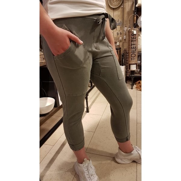 WENDY TRENDY WENDY TRENDY Joggingbroek  Stonewashed Khaki  H0065-68139SW - 2