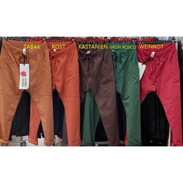 WENDY TRENDY Pantalon de survêtement WENDY TRENDY 66055/68139 - Rost 29 avec poches plaquées.