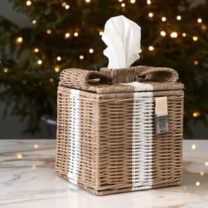 RM Rustic Rattan Lovely Bow Tissue Box