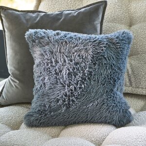 Rivièra Maison Kussenhoes RM Faux Fur, Blauw, 50x50 cm 513320