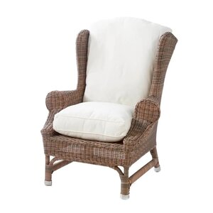 Outdoor Rustic Rattan Nicolas Wing Chair