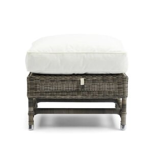 Outdoor Rustic Rattan Nicolas Wing Chair Footstool