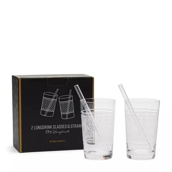 Rivièra-Maison RIVIÈRA MAISON Longdrink Glass & Straw 2 pieces