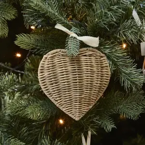 RUSTIC RATTAN LOVING HEART ORNAMENT