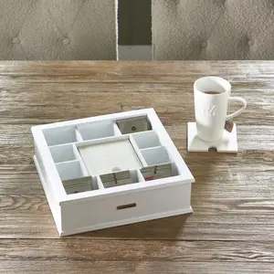 RIVIÈRA MAISON TEA BOX WITH MONOGRAM COASTERS 6PCS-546780