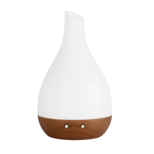 Wasgeluk Mozzin Diffuser Ella: Verfeinerte Harmonie - Premium Aromatherapiegerät mit Opalglasabdeckung und Heveaholz-Basis - Automatische Abschaltung - Flüsterleise !