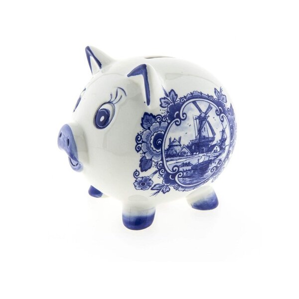 Heinen Delftsblauw  HEINEN DELFTSBLAUW - Spaarvarken - Landschap - 15 cm - D0328