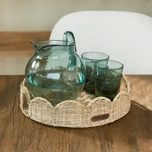 Rustic Rattan Benoa Scallop Tray