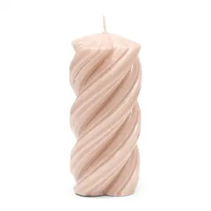 Twisted Pillar Candle pink 6,5x14