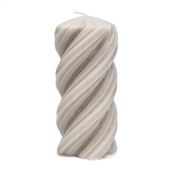RIVIÈRA MAISON RIVIÈRA MAISON - Twisted Pillar Candle flax 6,5x14 - 569630