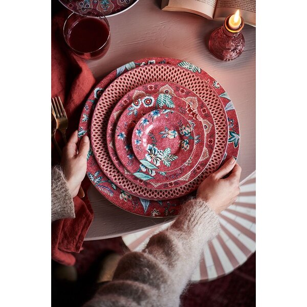 PIP Studio PIP-Studio - Plate Flower Festival Dark Pink 17cm - 51.001.294