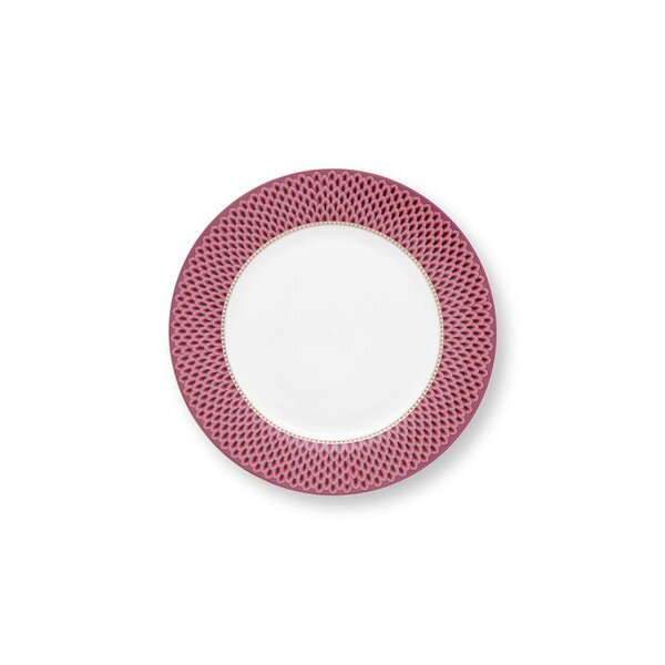 PIP Studio PIP-Studio - Plate Flower Festival Scallop Dark Pink 26.5cm - 51.001.296