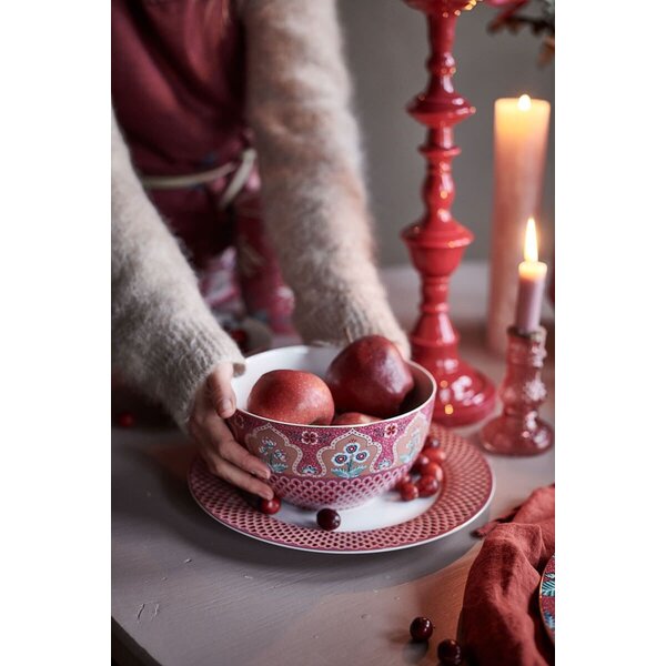 PIP Studio PIP-Studio - Plate Flower Festival Scallop Dark Pink 26.5cm - 51.001.296