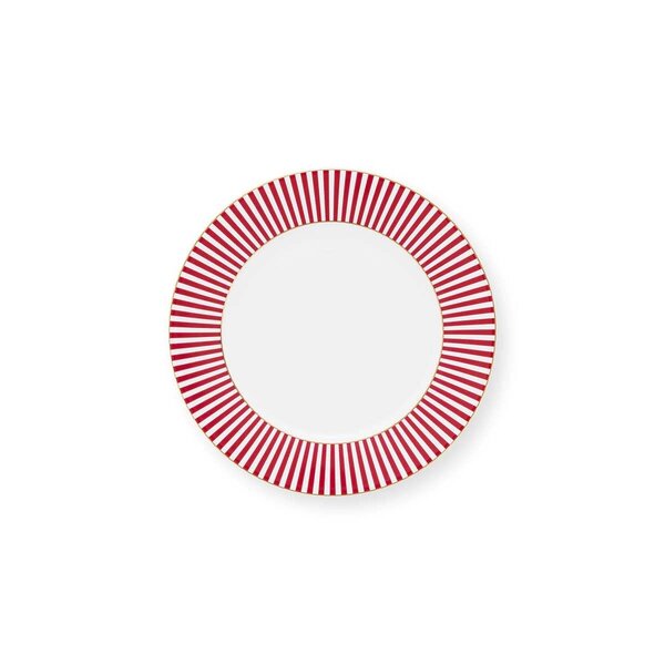PIP Studio PIP Studio - Plate Royal Stripes Dark Pink 17cm - 51.001.344