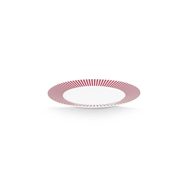 PIP Studio PIP Studio - Plate Royal Stripes Dark Pink 17cm - 51.001.344