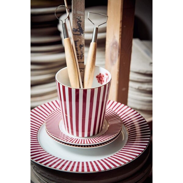 PIP Studio PIP Studio - Plate Royal Stripes Dark Pink 17cm - 51.001.344