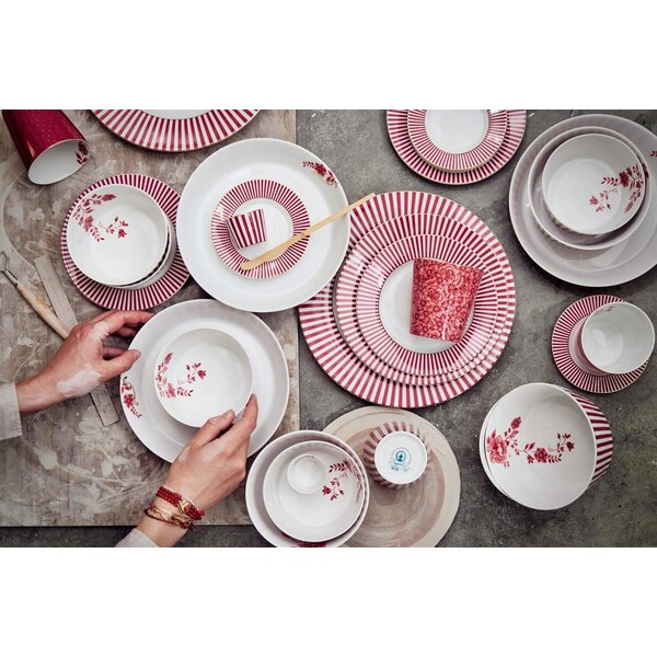 PIP Studio PIP Studio - Plate Royal Stripes Dark Pink 17cm - 51.001.344