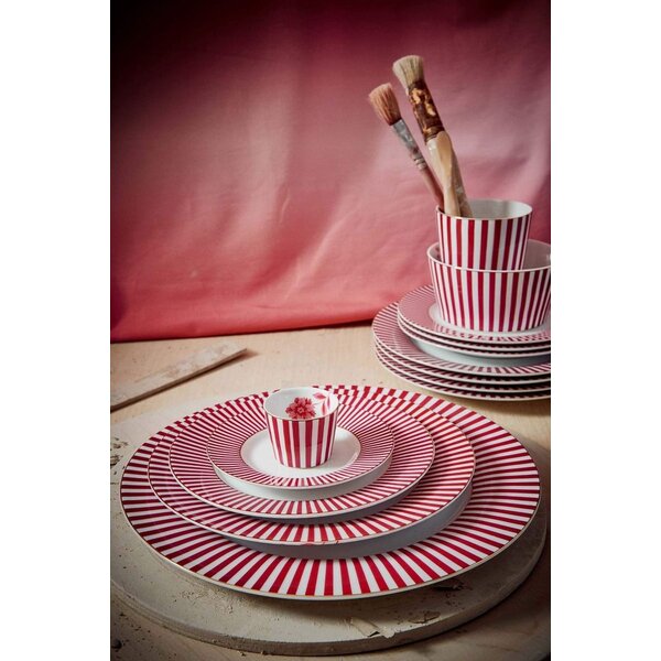 PIP Studio PIP Studio - Plate Royal Stripes Dark Pink 17cm - 51.001.344
