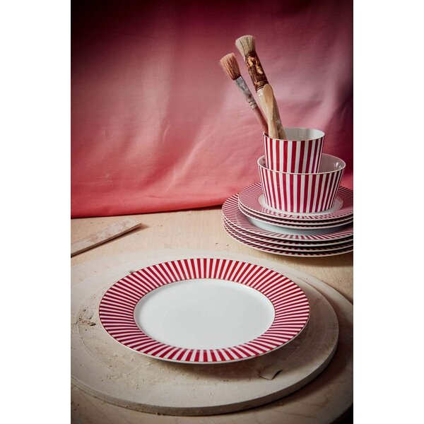 PIP Studio PIP-Studio - Plate Royal Stripes Dark Pink 21cm - 51.001.345