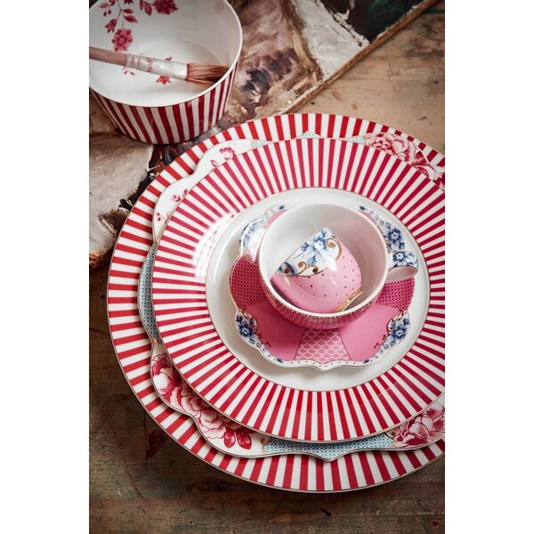 PIP Studio PIP-Studio - Plate Royal Stripes Dark Pink 21cm - 51.001.345