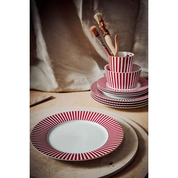 PIP Studio PIP-Studio - Plate Royal Stripes Dark Pink 21cm - 51.001.345