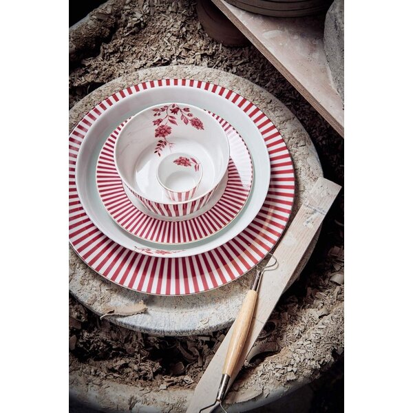 PIP Studio PIP-Studio - Plate Royal Stripes Dark Pink 26.5cm - 51.001.347