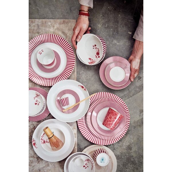 PIP Studio PIP-Studio - Plate Royal Stripes Dark Pink 26.5cm - 51.001.347