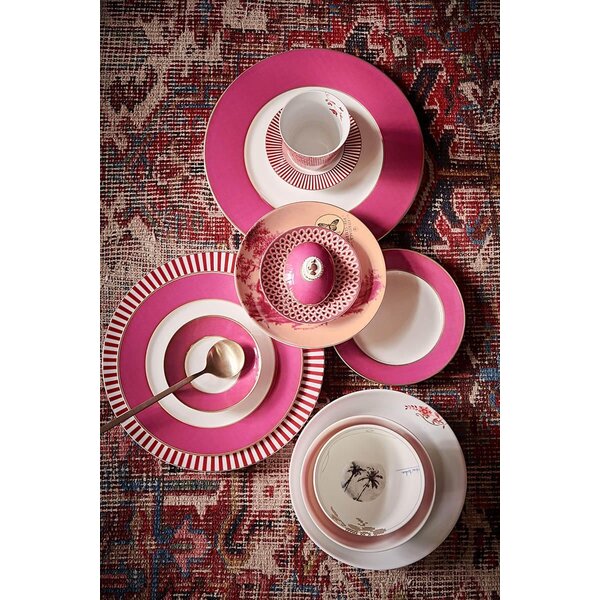 PIP Studio PIP-Studio - Plate Royal Stripes Dark Pink 26.5cm - 51.001.347