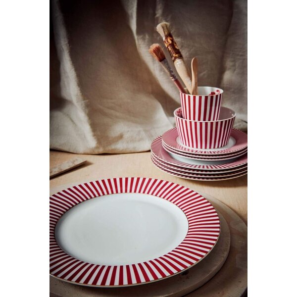 PIP Studio PIP-Studio - Plate Royal Stripes Dark Pink 26.5cm - 51.001.347