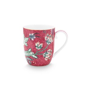 Mug Small Flower Festival Scallop Dark Pink 145ml