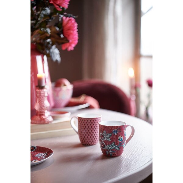 PIP Studio PIP-Studio - Mug Small Flower Festival Scallop Dark Pink 145ml - 51.002.321